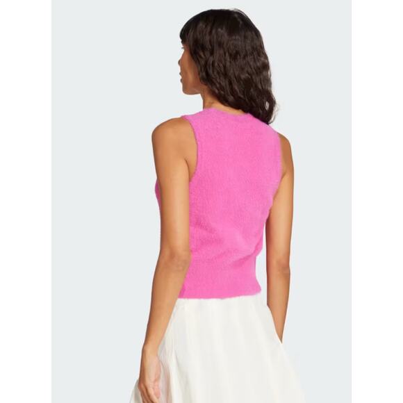 NEW ADIDAS ORIGINALS Fluffy Knitted Vest Women's Size Large Pink JW3648 - Picture 2 of 8
